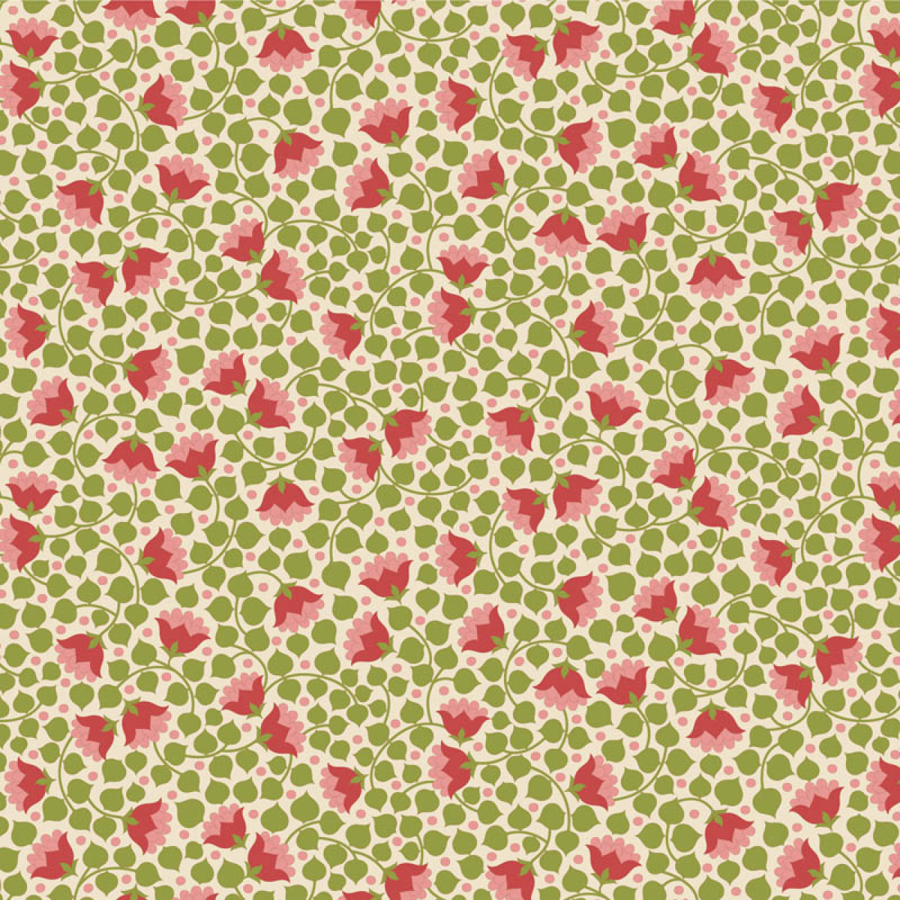 Tilda Patchwork Stoff Baumwolle - Wallflower - Bellflower Green